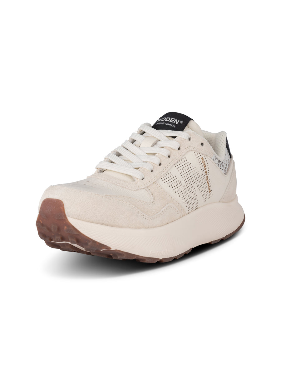 Woden Mathilde runner leather, valkoinen