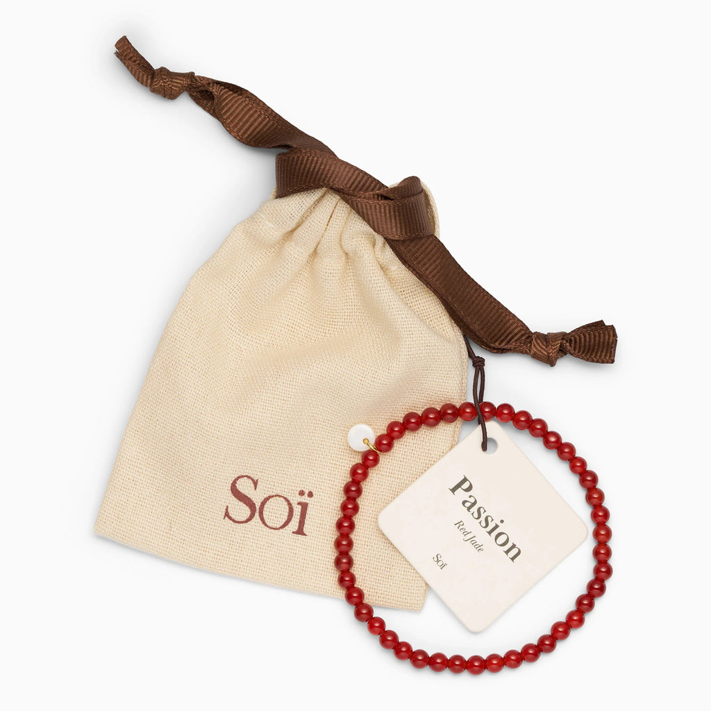 SOI Petite Red Jade Stretch Bracelet